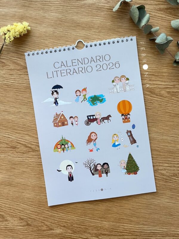 Calendario literario 2026 de pared - ENVÍO GRATIS